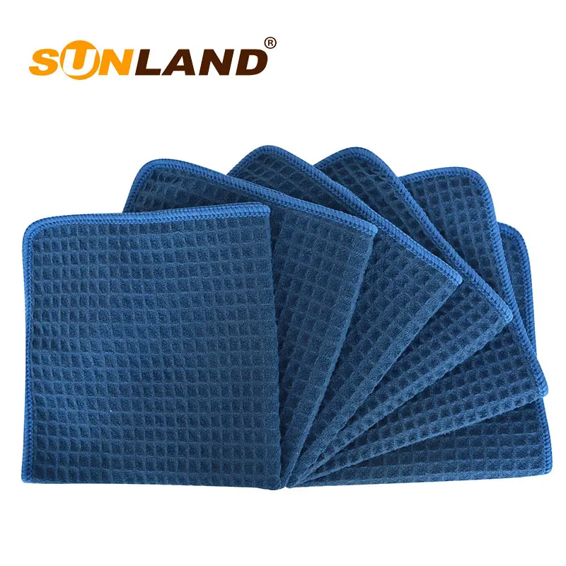 Sunland नीले Microfiber ग्लास रसोई घर की सफाई कपड़ा