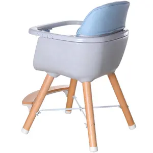 Cadeira alta de madeira multifuncional, cadeira alta com bandeja ajustável para alimentação de bebês de 6 meses a 6 anos de idade