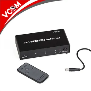 Видеопереключатель VCOM 4K, 4-портовый HDMI-переключатель 4x1 с радиочастотным пультом дистанционного управления для ПК, ТВ-приставки, компьютера