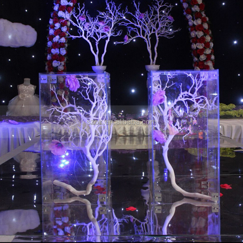 Шэньчжэнь поставщик большие прозрачные акриловые свадебные Колонки со светодиодной подсветкой