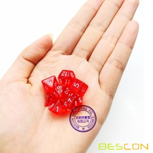 Bộ Xúc Xắc RPG Đa Diện Trong Suốt Bescon Mini 10MM, Trò Chơi Nhập Vai RPG Nhỏ Bộ Xúc Xắc D4-D20 Trong Ống, Màu Đỏ Trong Suốt - Product Image 5