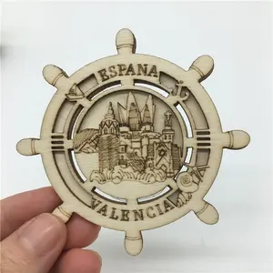 Al por mayor personalizado magnético turismo recuerdos artesanal personalizado hecho 3D Material de madera imanes de nevera para nevera Souvenir