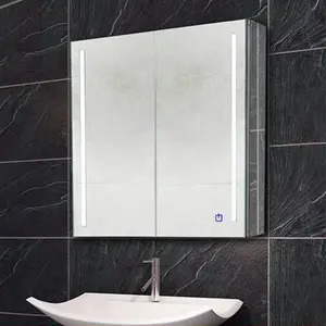 Hình chữ nhật trang trí trang điểm gương 5 mét Sliver gương hình dạng gương phòng tắm với ánh sáng LED