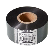 Ruban de marquage à chaud HC3 noir, largeur 30 mm, longueur 120 m, pour marquage de date et de numéro de lot sur machine