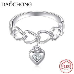 Daochong personnalisé <span class=keywords><strong>populaire</strong></span> européen 925 conceptions de bagues en or en argent sterling pour garçons avec pendentif coeur - Product Image 2
