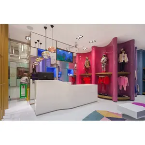 लक्स डिजाइन फैशनेबल बच्चों कपड़े की दुकान शेल्फ, बच्चों के लिए प्रदर्शन शेल्फ दुकान प्रदर्शन