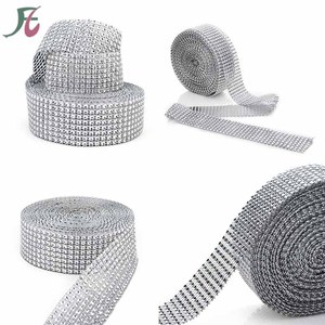Ruban d'habillage en maille bling à effet strass argenté <span class=keywords><strong>Diamante</strong></span> 24 rangées de bandes décoratives en plastique - Product Image 3