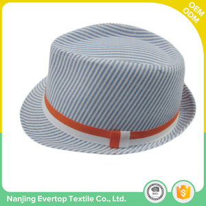 Nouvelle bande conception à la mode personnalisé unisexe d'été jazz style fedora coton chapeau pour vente - Product Image 2