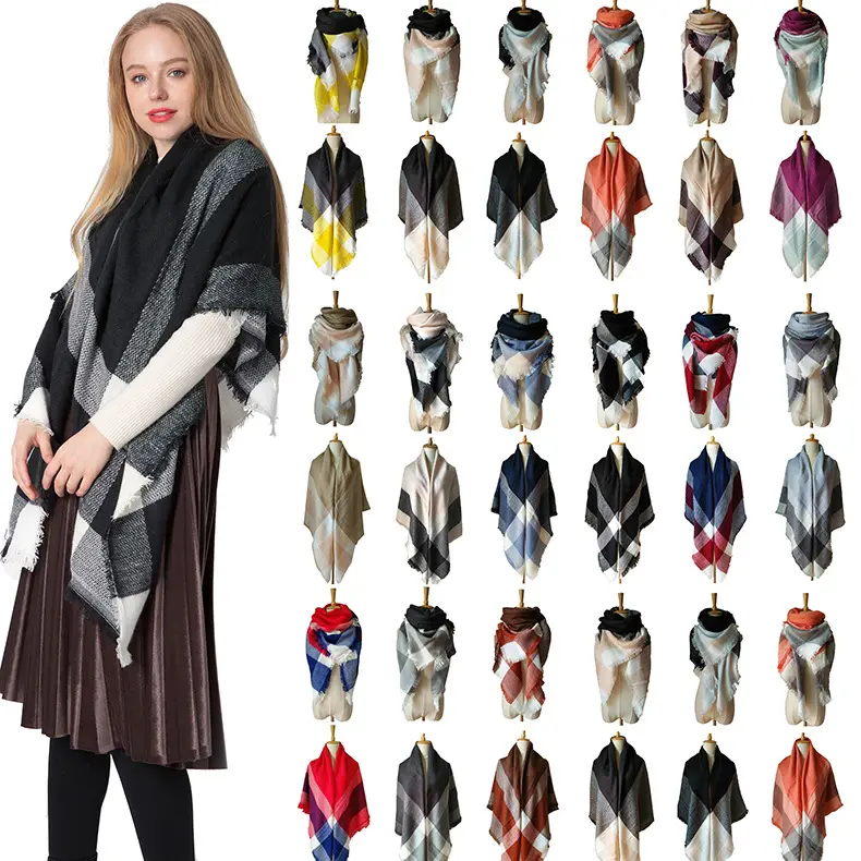Praktische design 2018 Winter Frauen Warm Plaids Pashmina Lange Schal-schal-verpackung Weiche Schals für dame Wunderbares geschenk
