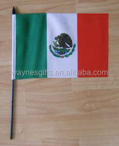 Drapeau mexicain à main de 10*15 cm (4*6 pouces), en soie, plastique, vinyle, nylon, en stock pour les agences de voyage - Product Image 6