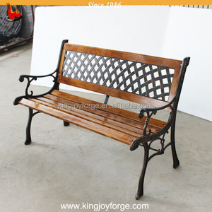 Banco de celosía de jardín de madera con parte trasera de tejido para patio trasero - Product Image 4