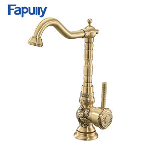 Mezclador de agua grifos grúa, caliente y fría sola manija <span class=keywords><strong>cuenca</strong></span> talla grifo rotación <span class=keywords><strong>cuenca</strong></span> grifos de latón antiguo baño grifo - Product Image 1