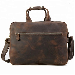 Rétro Exécutif Fou <span class=keywords><strong>Cheval</strong></span> En Cuir Mallette 14 Pouces Ordinateur Portable Sac D'affaires Personnalisé <span class=keywords><strong>De</strong></span> Qualité Supérieure - Product Image 3