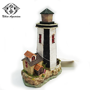 Kustlijn Landschap Zeekust Toren Hars Ambachtelijke Hars Vuurtoren Beeldjes Decoratie Voor <span class=keywords><strong>Aquarium</strong></span> Fish Tank - Product Image 1