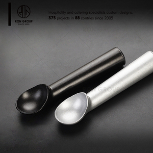 Herramientas de helado de grado alimenticio, cuchara anticongelante de plata 304 de acero inoxidable, venta al por mayor - Product Image 1