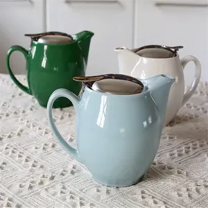 Bule para chá com filtro, mini pote de porcelana árabe colorido com filtro