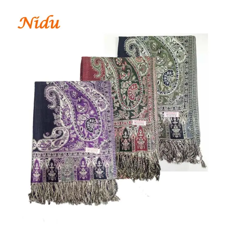 Nuovo arrivo multi colori elegante viscosa stola dello scialle popolare jacquard pashmina dello scialle della sciarpa