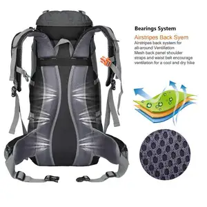Woqi आउटडोर खेल Daypack यात्रा निविड़ अंधकार बैग 50L लंबी पैदल यात्रा बैग वर्षा कवर के साथ के लिए चढ़ाई डेरा डाले हुए टूरिंग