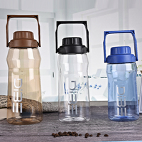 Bouteille d'eau en plastique pour sportif, 2000ml, contenant avec Logo personnalisé, sans BPA, gourde pour sportifs, course à pied