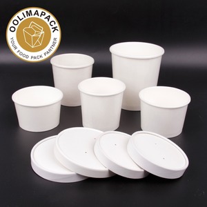 contenedor De Papel caliente y fría con ventilación tapa plana, comercio al por mayor recipiente de comida <span class=keywords><strong>para</strong></span> <span class=keywords><strong>llevar</strong></span> - Product Image 4