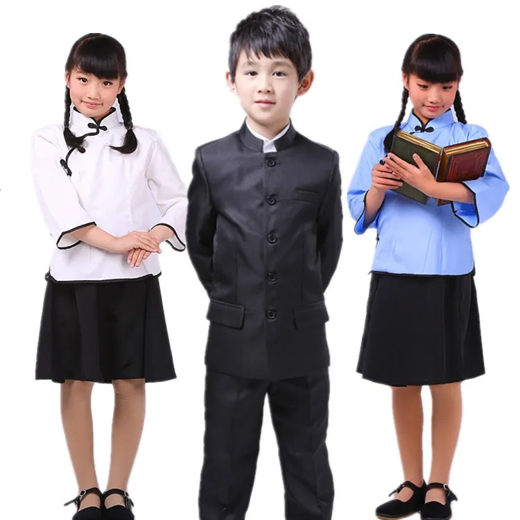 Uniforme escolar chinês zhongjian, traje escolar tradicional para meninos e meninas, fantasia étnica, desempenho para drama, atacado