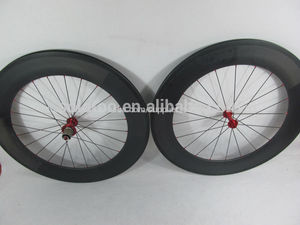 Mate 3k pista de ruedas de 88mm clincher de carretera de carbono ciclo de venta al por mayor juego de ruedas spokes incluyen - Product Image 1
