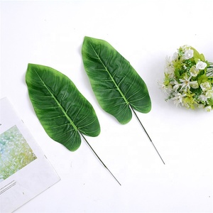 V-3209 ขายส่งใบพืชประดิษฐ์ประดิษฐ์ใบกล้วยสีเขียวสำหรับตกแต่ง - Product Image 4