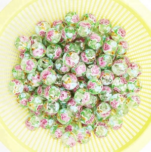 El yapımı 20mm çiçek Lampwork cam boncuk yuvarlak odak boncuk kadın takı ve zanaat yapımı için 5mm delik ile - Product Image 6