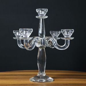 5 armas K9 Crystal Candle holder hermoso cristal candelabros al por mayor LED para la boda - Product Image 1