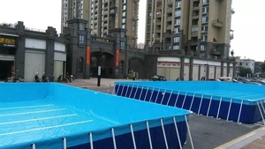 Thương mại lớn di động ngoài trời hình chữ nhật PVC thép kim loại khung vui chơi giải trí công viên nước hồ bơi với hệ thống lọc - Product Image 4