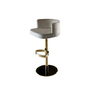 Luxury Round Back Stainless Steel Leg <strong>Swivel</strong> Velvet <strong>bar</strong> <strong>Stool</strong> - Product Image 1