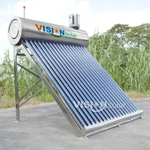 Chauffe-eau solaire thermique non pressurisé, réservoir et support en acier inoxydable, l