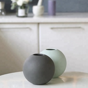 <span class=keywords><strong>Vase</strong></span> rond moderne abstrait en céramique mate, <span class=keywords><strong>vase</strong></span> décoratif simple en porcelaine pour table - Product Image 2