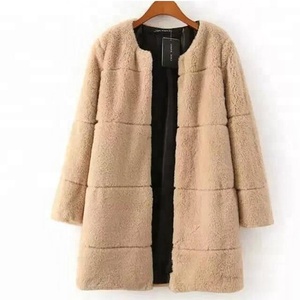 Popolare cappotto di pelliccia di pelliccia di volpe lunga e <span class=keywords><strong>Beige</strong></span> colmo bianco 3xl per grossista da donna - Product Image 4