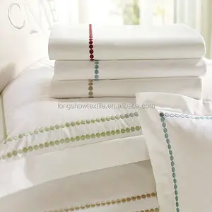 luxury cotton embroidery designs bed sheets for hotel