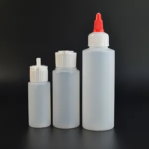 30ml 60ml 120ml 250ml 500ml 1000ml Natural HDPE Plastic Cylinder Bottle with Flip top Pour Spout