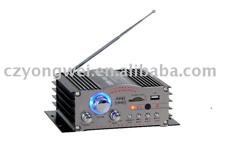 YW383 4 Channel Output 12v mini car amplifier portable mp3 player amp renote olayer mp3 amplifier
