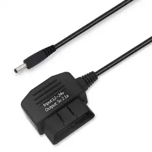 Cabo de sistema de carro dc 3ft 12v-24v, conector de carregamento do carro obdii db15 obd2 16, fêmea, obd-ii, alimentação, usb, micro obd, cabo de carga