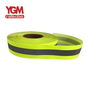 Nhà Máy Tùy Chỉnh Ánh Sáng Cao Truyền Nhiệt Fluo Màu Vàng Màu Xanh Lá Cây Băng Phản Quang Băng Vải Cảnh Báo Dải Cho An Toàn Quần Áo - Product Image 2