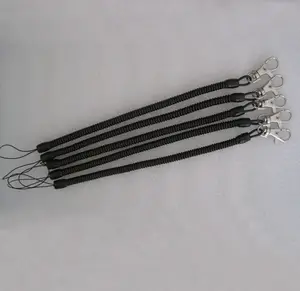 सर्पिल वापस लेने योग्य वसंत प्लास्टिक का तार चाबी का गुच्छा डोरी coiled प्लास्टिक सर्पिल बंजी कॉर्ड