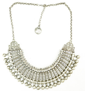 <span class=keywords><strong>Collana</strong></span> <span class=keywords><strong>girocollo</strong></span> Zamac a sfera con ciondolo rotondo in argento retrò in stile Vintage - Product Image 4