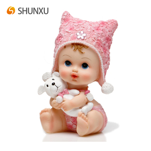 Sevimli Bebek Erkek ve Kız Reçine Sanat Zanaat Heykelcik Iyilik vaftiz doğum bebek duş ilk Krem Pembe Mavi Toptan - Product Image 4
