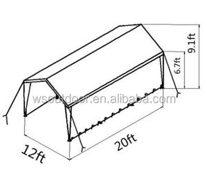 <span class=keywords><strong>12</strong></span> <span class=keywords><strong>x</strong></span> Tugas berat Carport 20-kaki, Penampungan mobil Kanopi dengan 2 Removable Panel Samping dan <span class=keywords><strong>8</strong></span> Kaki Baja, putih - Product Image 6
