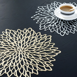 Thiết kế thời trang Hollow Rose Gold placemat trang trí thanh lịch bát giác Vinyl cách nhiệt bền vững nơi mat - Product Image 4