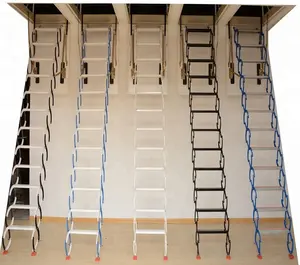 Escada superior dobrável retrátil de aço carbono