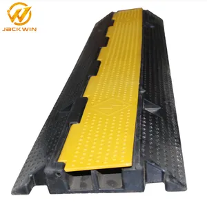 黄色盖2通道橡胶电缆保护器/地板电缆盖/电缆桥