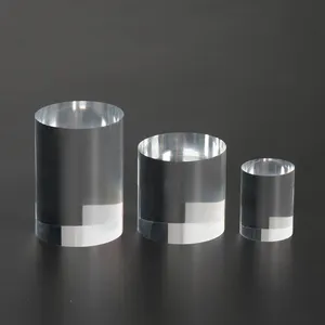 Blok Silinder Solid Blok Akrilik Bulat Transparan