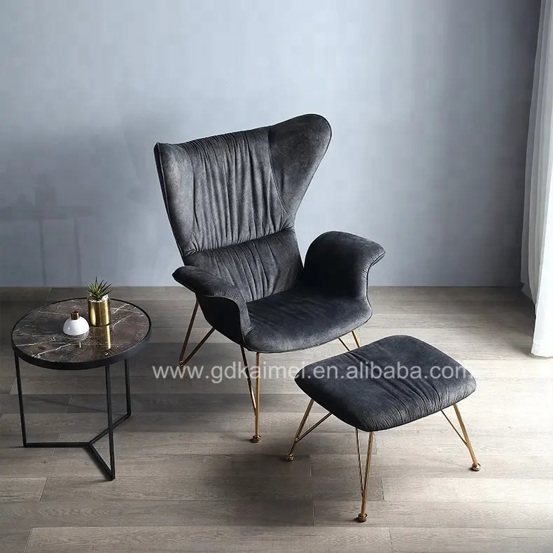 Modern Style Fabric Lounge Chair Sleeper Liegestuhl Mit osmanischem Entspannungs stuhl