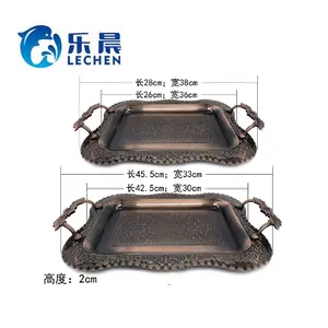 Tea Tray Breakfast food Serving Carving Plate Stainless Steel Tray Dessert Tray For Sale