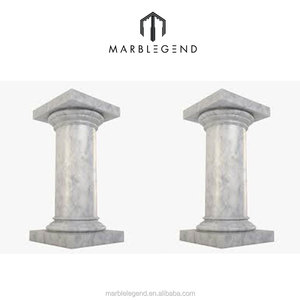 Design de château royal à l'intérieur, forme carrée, pilier en marbre blanc à rainures - Product Image 5